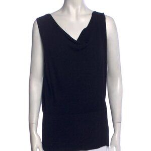 Theory Cowl Neck Knit Top - Black - Size M